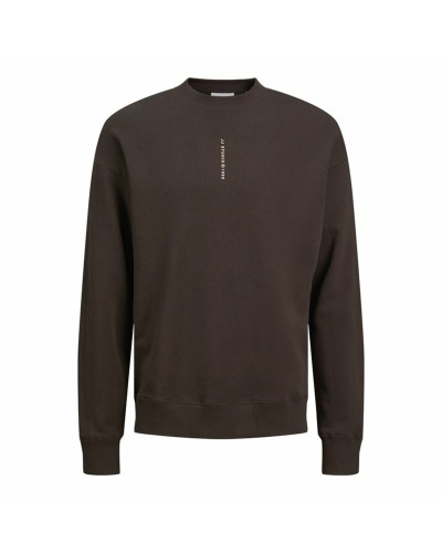 Miesten huputon collegepaita Jack & Jones Jjmicah Neck Mulch Ruskea