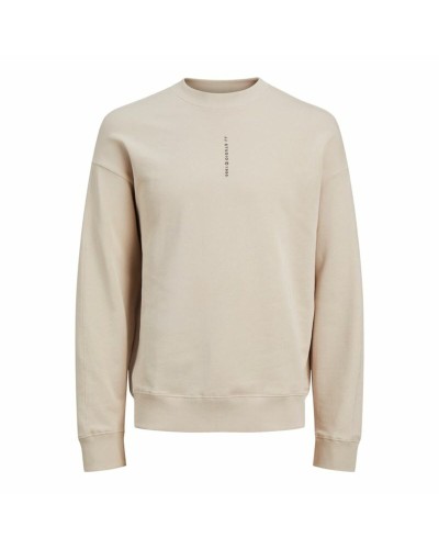 Jack & Jones Jjmicah Felpa Uomo Girocollo Moonbeam Bianca Cotone
