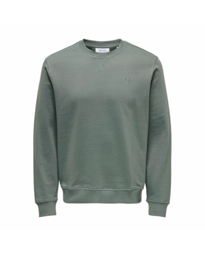 Sudadera Hombre Only & Sons Onsdan Verde Oscuro Cuello Redondo - Algodón Cómodo
