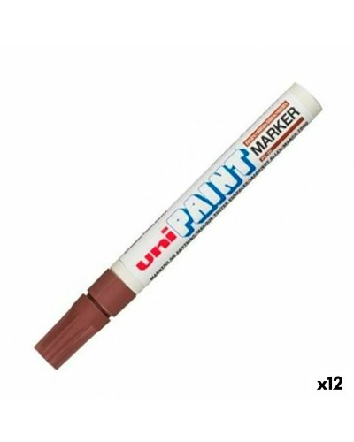 Marcador Permanente Uni-Ball PX-20 Marrón (Paquete de 12)
