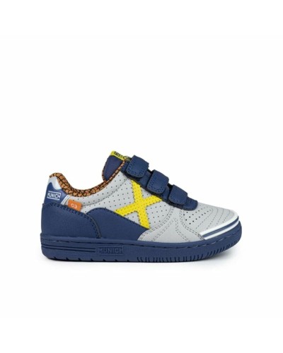 Munich G-3 Kid: Zapatillas de Fútbol Sala para Niño Azul/Gris - Máximo Rendimiento
