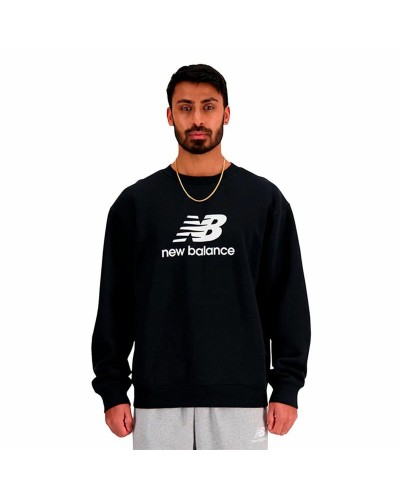 New Balance Herren Fleece-Pullover Sport Essentials Logo Schwarz - Warm gefüttert
