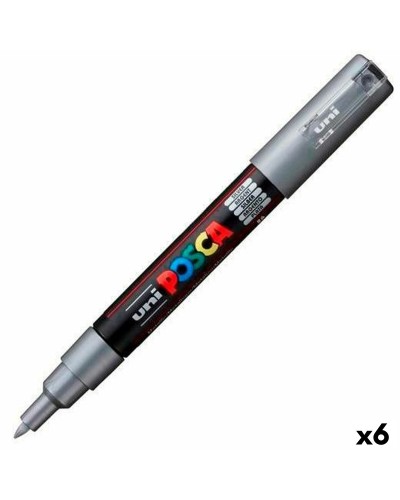 Markeerstiften POSCA PC-1M Zilverkleurig (6 Stuks)