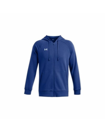 Herenhoodie Under Armour Rival Fleece Fz Blauw