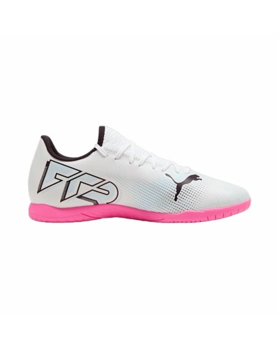 Puma Future 7 Play Blanc - Chaussures de Foot en Salle Adultes - Excellente Adhérence en Intérieur
