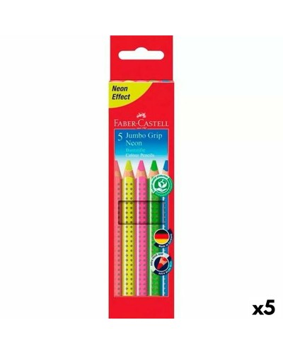Kleurpotloden Faber-Castell Neon Multicolour (5 Stuks)