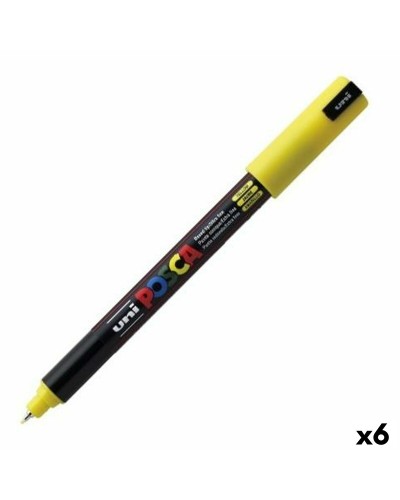 POSCA PC-1MR Markers Yellow - Pack of 6 - Medium Fine Round Tip
