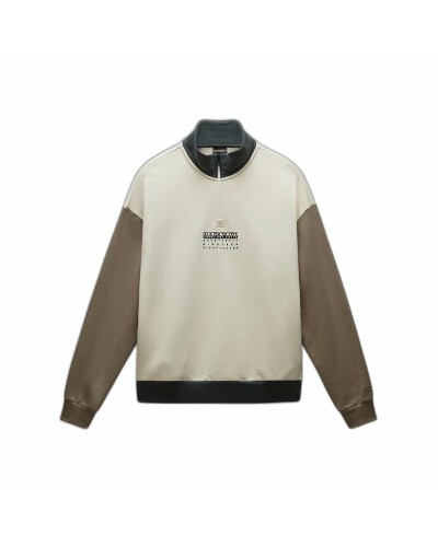 Napapijri B-Premium Herren Fleece Pullover mit halbem Reißverschluss - Marineblau Baumwolle Casual
