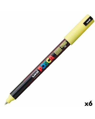 Marqueurs POSCA PC-1MR Jaune - Lot de 6 - Pointe Fine - Idéaux pour le Dessin et la Créativité
