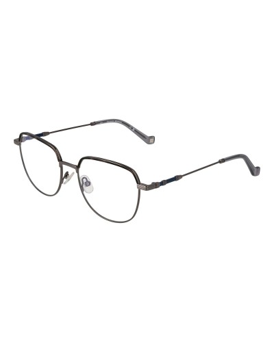 Hackett London HEB294: Montura de Gafas para Hombre Rectangular Negro/Plata

