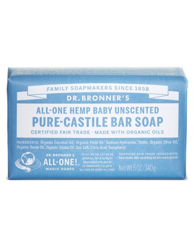 Jabón Delicado para Bebé Dr. Bronner's 140g - Piel Sensible y Delicada
