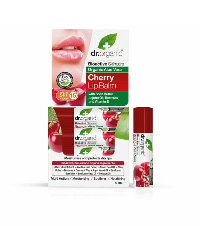 Lipbalsem Dr.Organic   Aloë Vera Kers 5,7 g