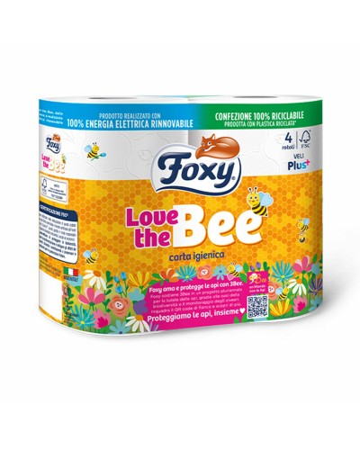 Foxy Love the Bee Papier Toilette - 4 Rouleaux - Doux et Résistant
