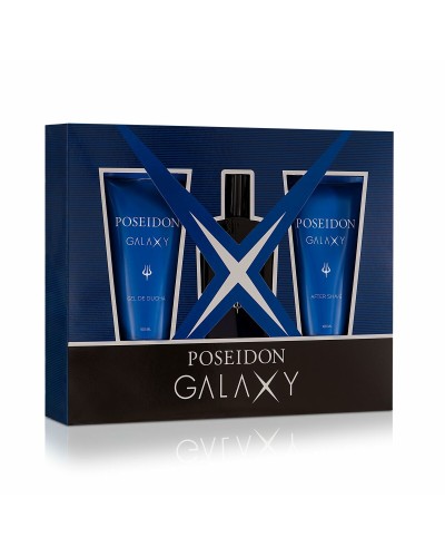 Poseidon Galaxy: Men's Fragrance Set (Eau de Toilette + Aftershave + Shower Gel)
