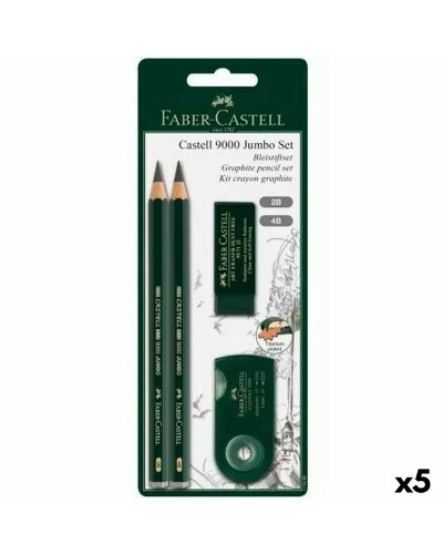 Set med pennor Faber-Castell Svart (5 antal)