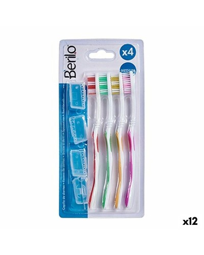 Brosse à dents Béryle AR1410003 - Set de 12 Pièces, Jaune Bleu Rouge Vert
