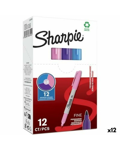Marcatore Permanente Sharpie Viola, Rosa, Turchese | Set da 12