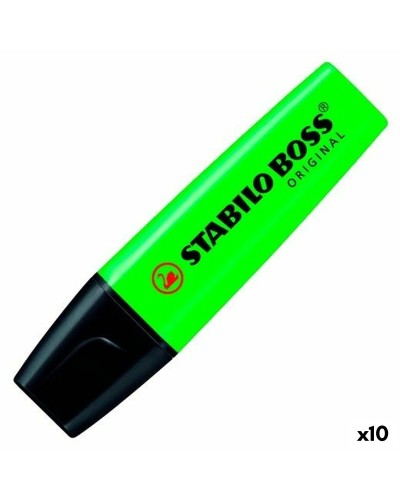Fluoriscerende Markeerstift Stabilo Boss Groen Zwart/Groen 10 Onderdelen (10 Stuks) (1 Stuks)