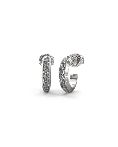 Guess Women's Silver Earrings JUBE04573JWRHT-U Logo Crystals
