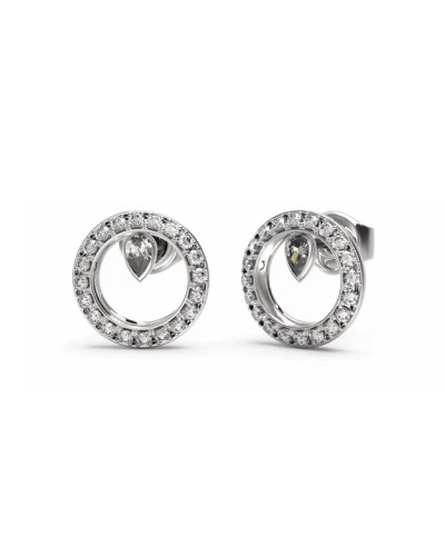 Guess Boucles d'oreilles Femme Argentées JUBE04655JWRHT-U Logo Cristaux
