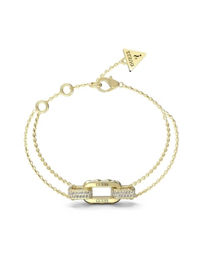 Guess Women's Bracelet Yellow Gold Crystals Logo - Elegant and Fashionable
