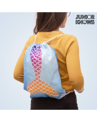 Mochila de Saco Junior Knows "Sirena" - Mochila colorida para la escuela y el tiempo libre
