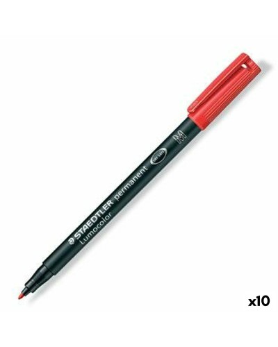 Marqueur Permanent Staedtler Lumocolor 317-2 M Rouge (Paquet de 10)
