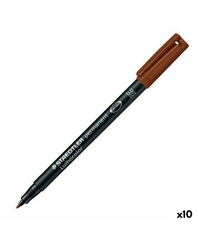 Staedtler Lumocolor 317-7 M Permanent Marker Black, Pack of 10
