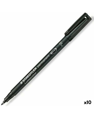 Marqueur Permanent Staedtler Lumocolor 318-9 Noir, Boîte de 10
