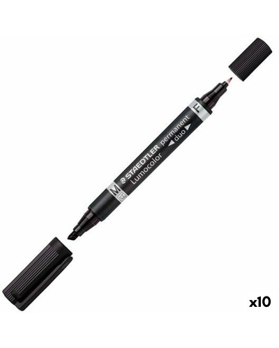 Staedtler Lumocolor 348 Marcador Permanente Negro, Paquete de 10
