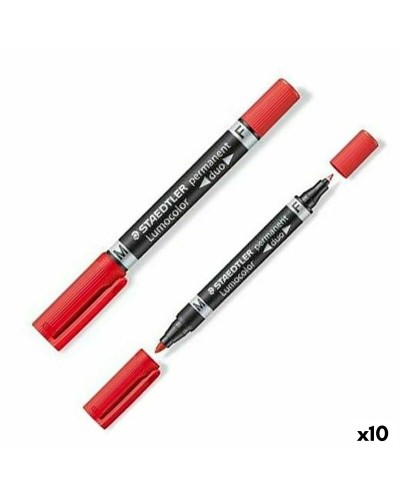 Marcatore Permanente Staedtler Lumocolor 348 Rosso Doppia Punta Scrittura 1 mm