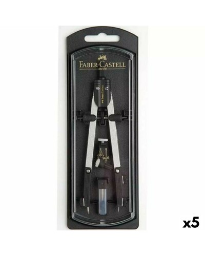 Compas Faber-Castell, 17 cm, pour Dessin Technique, 5 Unités
