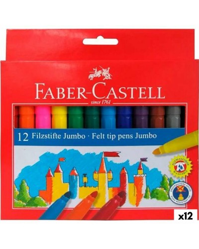 Pennarelli Jumbo Faber-Castell, Set Multicolore (12 Pezzi) per Disegno e Colorazione