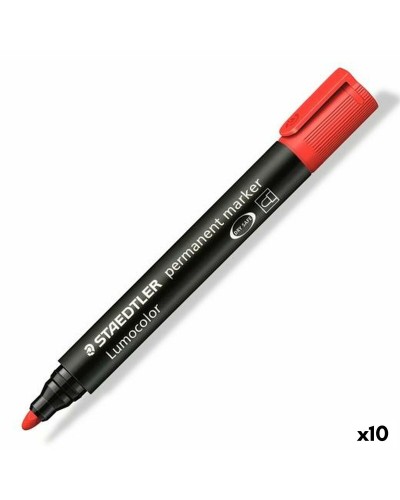 Marqueur permanent Staedtler Lumocolor 352-2 Rouge, lot de 10

