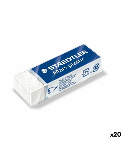 Staedtler Gommes Blanches - Paquet de 20 (6,5 x 2,3 x 1,3 cm)

