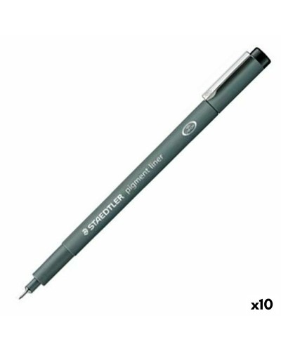 Staedtler Pigment Line: Set da 10 Pennarelli Nero, Impermeabili e Resistenti alla Luce