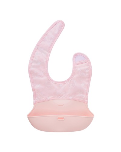 Faltbares Easy Lätzchen Hellrosa - Wasserdicht, Tragbar
