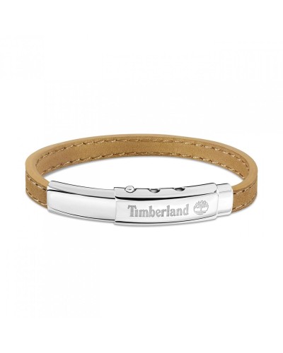 Timberland Bracelet Homme AMITY Cuir Tressé Acier Inoxydable - Décontracté & Élégant
