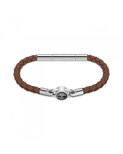 Timberland Bracelet Homme Cuir Marron Tressé - Style Décontracté Élégant
