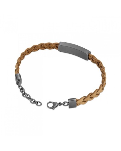 Timberland Herrenarmband Leder Braun Geflochten - Lässig & Robust
