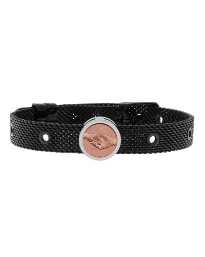 Talent Jewels Bracciale Uomo Nero Acciaio Intrecciato - Stile Casual Chic
