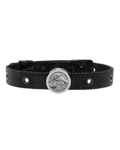 Talent Jewels Men's Bracelet Black Braided Cord Steel - Trendy
