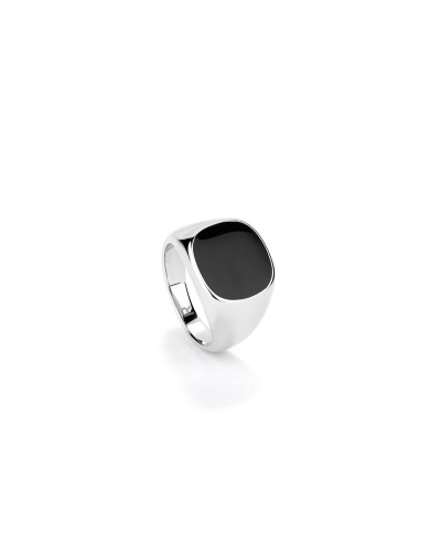 Men's Ring Radiant Stainless Steel Black Size 18 - Elegant and Modern
