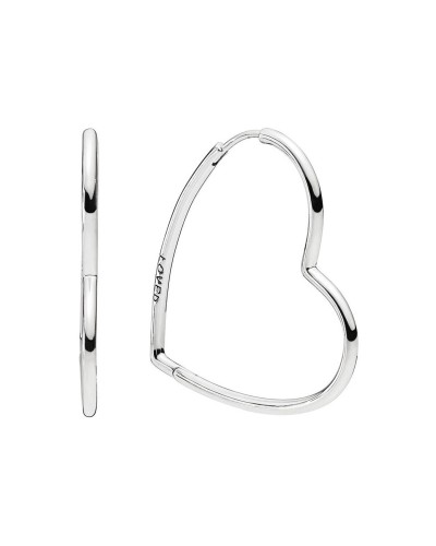 Dam örhängen Pandora ASYMMETRICAL HEART HOOP EARRINGS