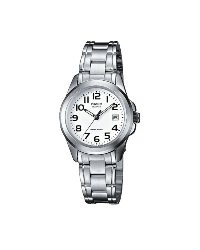 Casio MTP-1259PD-7BEG: Reloj de Mujer Acero Plateado, Esfera Blanca
