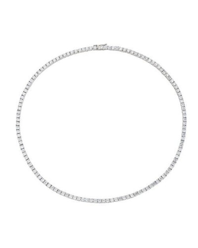 Collier Femme Amen CLTNTOBB Rosaire Argent 925 avec Cristaux Blancs
