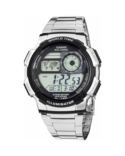 Miesten rannekellot Casio AE-1000WD-1AVEF Digitaalinen Akryyli Musta Harmaa Hopeinen (Ø 45 mm)
