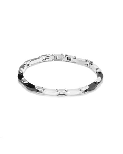 Radiant Herren Armband Schwarz Silber - Edelstahl Mailänder Armband
