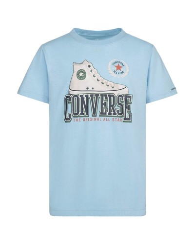 Converse T-Shirt Kinder Script Sneaker Gfx Himmelblau - Kurzärmelig
