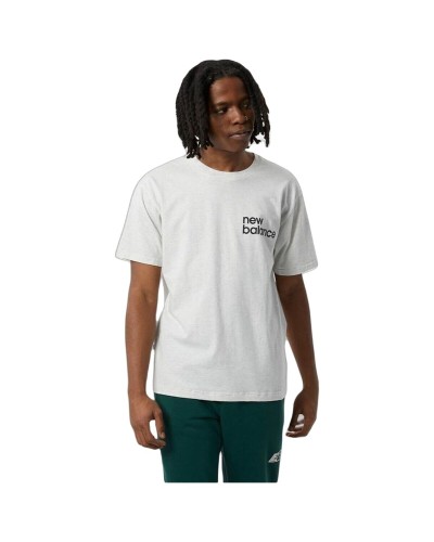 New Balance Maglia Uomo Essentials Graphic 1 Bianca - Cotone Traspirante Casual
